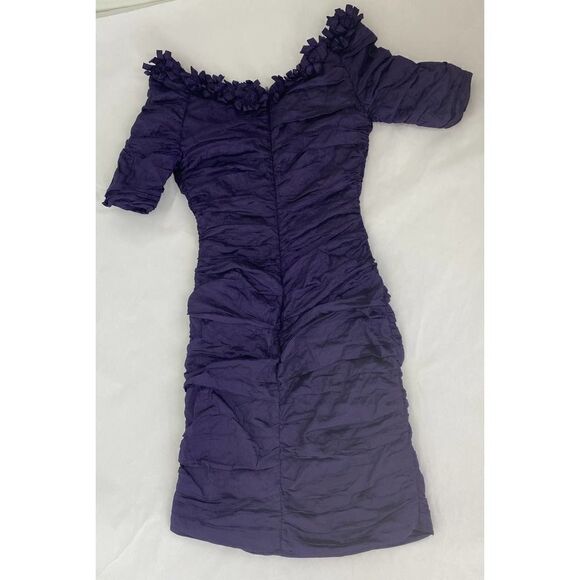 BCBGMaxazria Meredith Mini Dress Purple Midnight Holiday  Cocktail - Size 6 - Picture 4 of 10